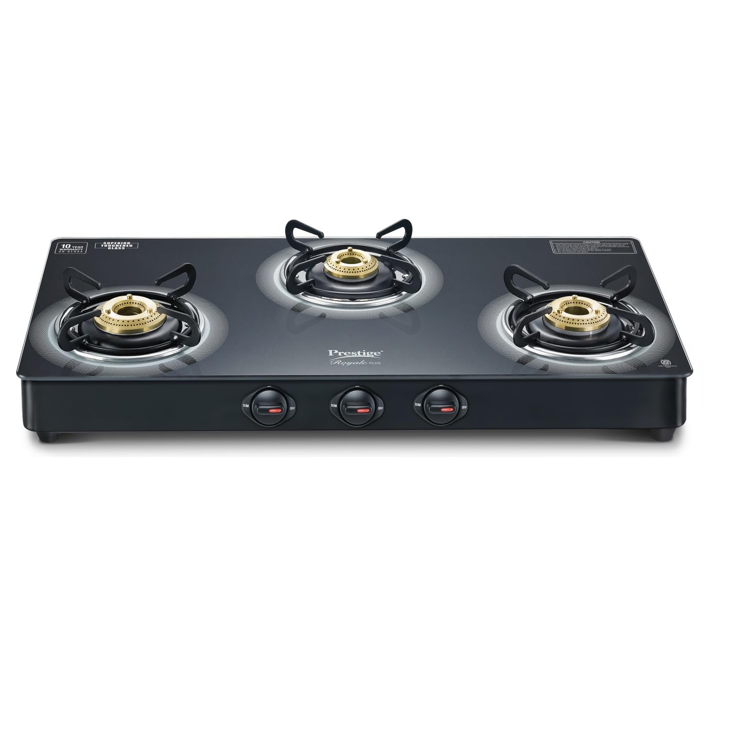 Prestige Royale Plus GT 03L Toughened Black Glass Top Gas Stove